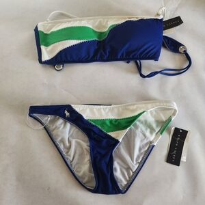 Ralph Lauren Bandeau Bikini Size Small NWT Coastal Beach Preppy